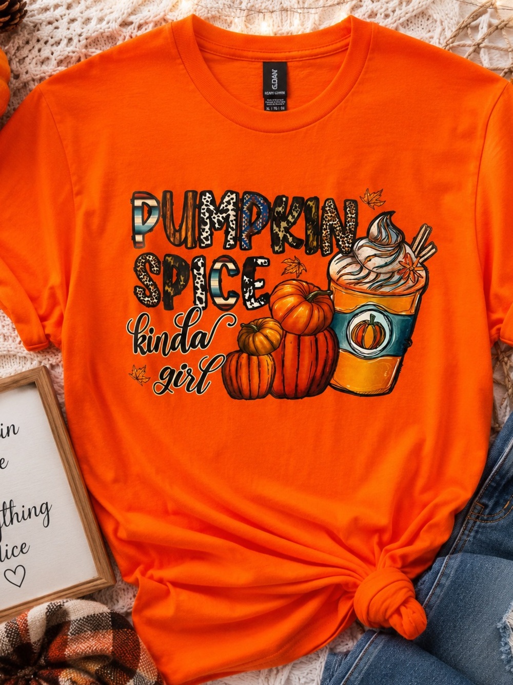 Gildan Bright Orange 'Pumpkin Spice Kinda Girl' Graphic Tee